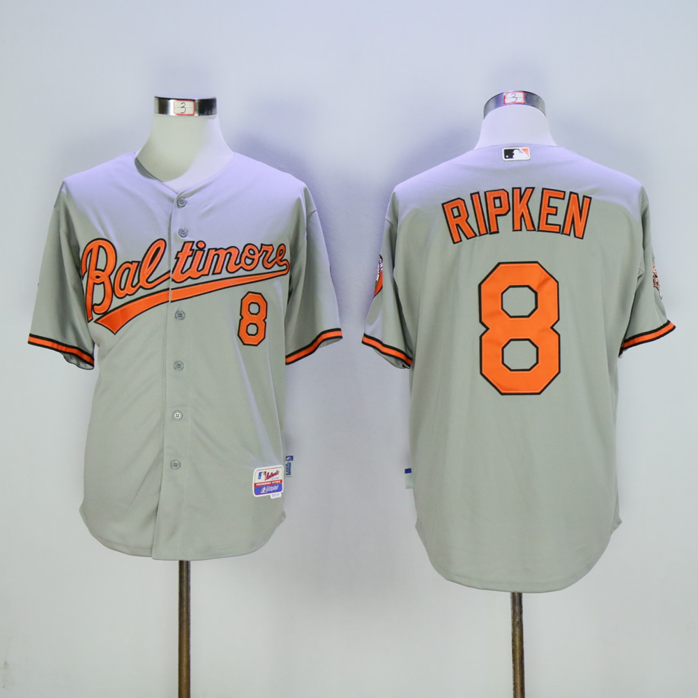 Men Baltimore Orioles #8 Cal Ripken Grey MLB Jerseys->baltimore orioles->MLB Jersey